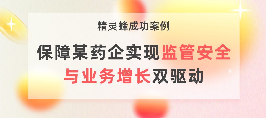 精灵蜂成功案例丨 保障某药企实现监管安全与业务增长双驱动